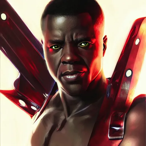 Image similar to full portrait of Blade from Marvel Cinematic, by Stanley Artgerm Lau, WLOP, Rossdraws, James Jean, Andrei Riabovitchev, Marc Simonetti, Yoshitaka Amano, ArtStation, CGSociety,