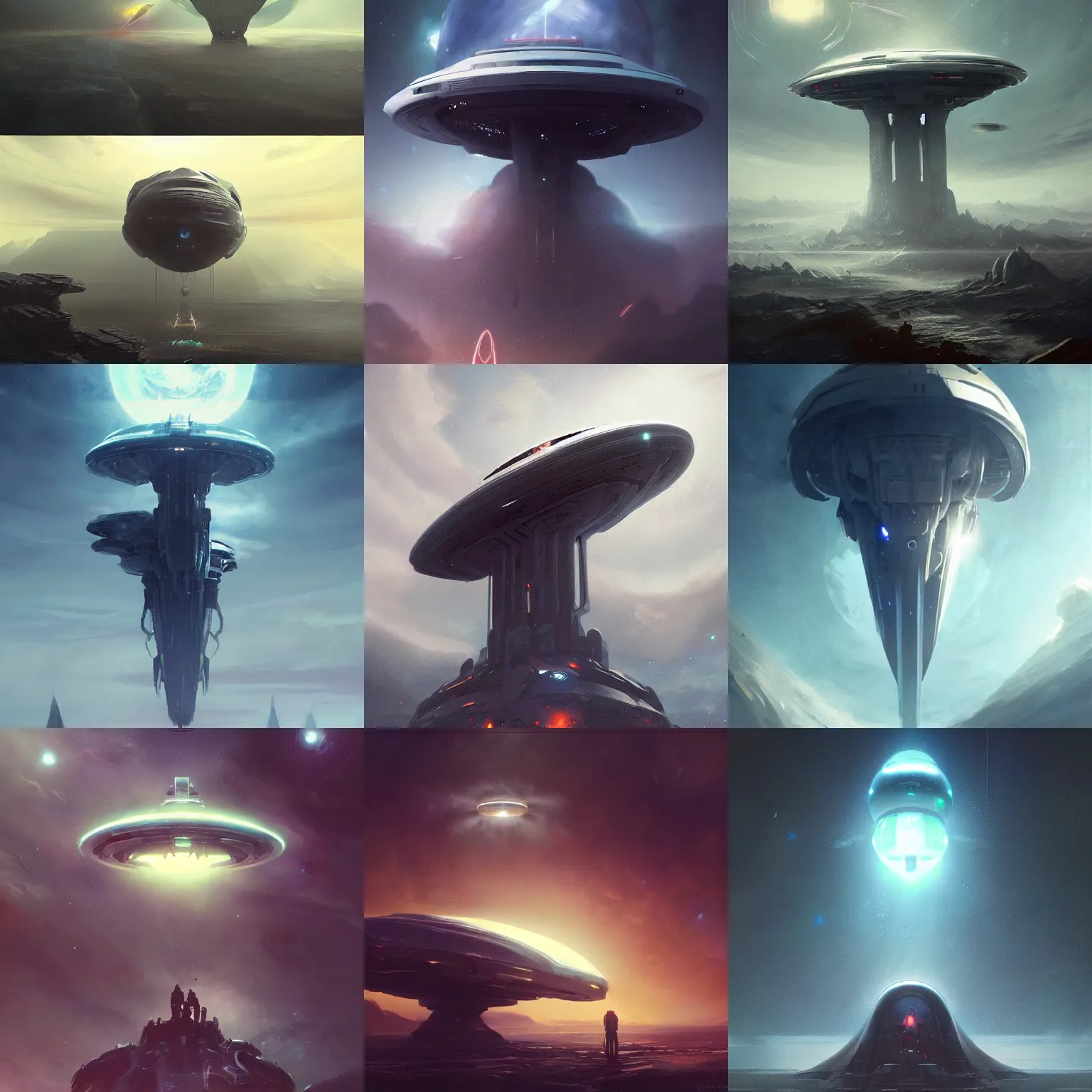 alien spaceship art