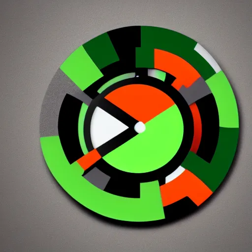 Image similar to new tik tok logo, logo design, color scheme, centered, orange, green, white,