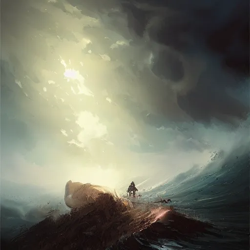 Image similar to a terrifying wind monster by greg rutkowski