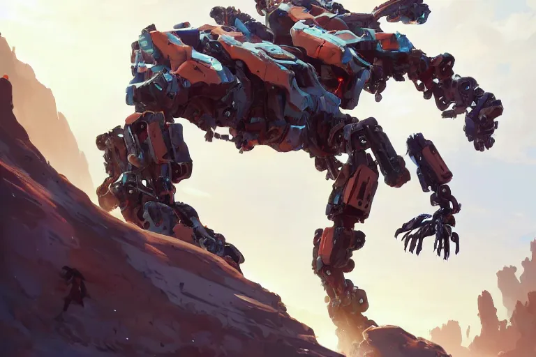 Image similar to longleg machine mecha animal beast robot of horizon forbidden west horizon zero dawn bioluminiscence, behance hd by jesper ejsing, by rhads, makoto shinkai and lois van baarle, ilya kuvshinov, rossdraws global illumination