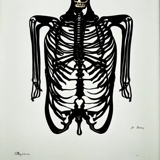 Prompt: painting of a black skeleton by Rene Lalique