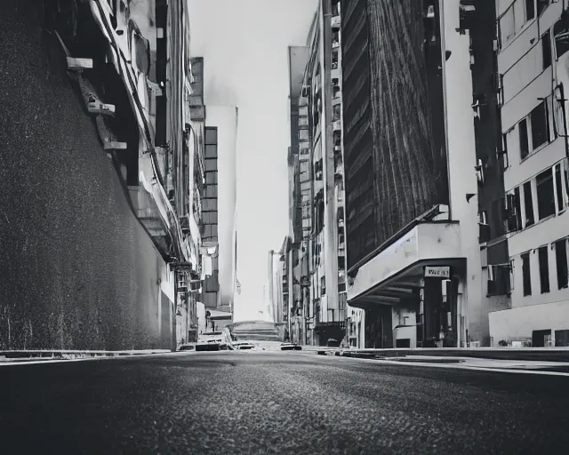 Image similar to a road leading to a small black silhouette of city