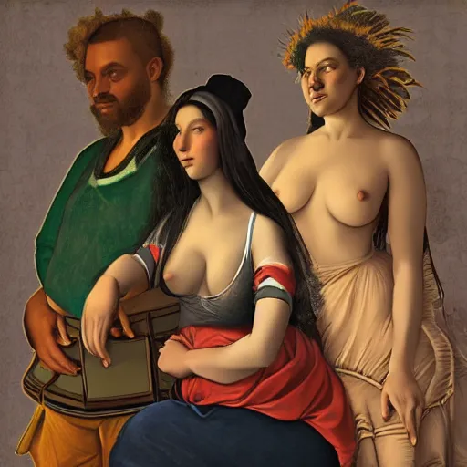 Image similar to ganja brethren by digital art by artemisia lomi gentileschi in the style of disco elysium