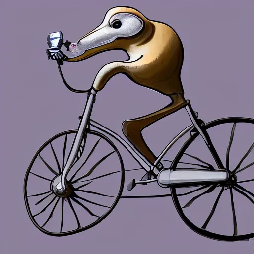 Image similar to a stainless steel bike, made of swiss cheese wheels, a cartoonish rat riding the bike on the surface of the moon and, digital painting, greg rutowski, artstation