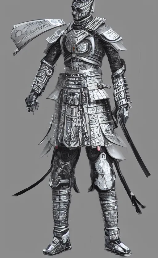 Image similar to a futuristic samurai,highly detailed,trending on ConceptArtWorld