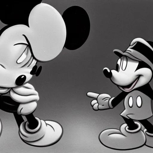 Image similar to Mickey Mouse fighting in World War 2, dated 1944