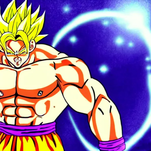 Image similar to mike tyson going super saiyan in anime art style