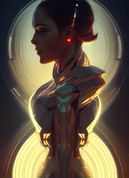 Image similar to symmetry!! portrait humanoid animal, tech wear, scifi, glowing lights!! intricate elegant, highly detailed, digital painting, artstation, concept art, smooth, sharp focus, illustration, art by artgerm and greg rutkowski and alphonse mucha