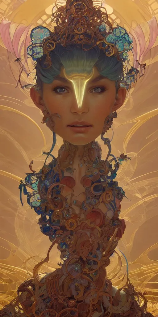 Image similar to pan-dimensional omnipotent beings, intricate, highly detailed, digital painting, artstation, concept art, smooth, sharp focus, illustration, Unreal Engine 5, 8K, art by artgerm and greg rutkowski and alphonse mucha, by Jesper Ejsing, by RHADS, Makoto Shinkai and Lois van baarle, ilya kuvshinov, rossdraws