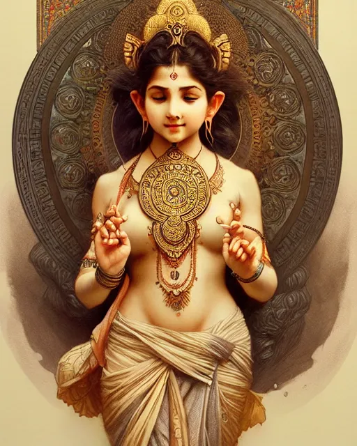 Prompt: amazing lifelike award winning pencil illustration of young ganesha cotton trending on art station artgerm Greg rutkowski alphonse mucha cinematic