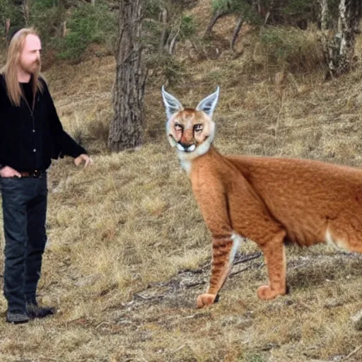 Prompt: caracal meeting varg vikernes