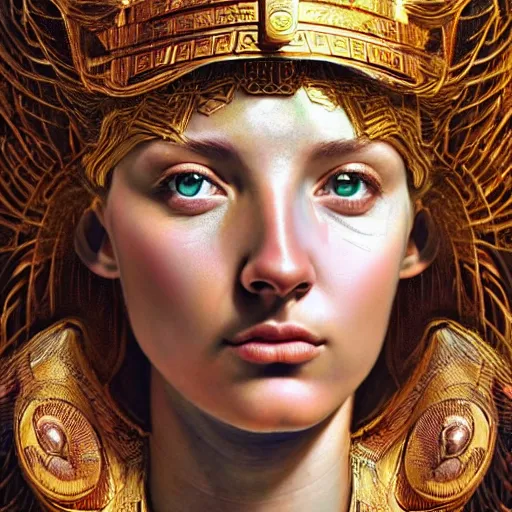 Prompt: hyperrealistic mixed media painting of beautiful goddess Athena, stunning 3d render inspired art by P. Craig Russell and Barry Windsor-Smith, perfect facial symmetry, dim volumetric lighting, 8k octane beautifully detailed render, post-processing, portrait, extremely hyper-detailed, intricate, epic composition, brown eyes, realistic eyes, correct!!! eyes, cinematic lighting, masterpiece, trending on artstation, detailed detailed detailed, masterpiece, stunning