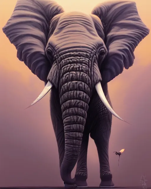 Prompt: highly detailed vfx portrait of a character of an elephant stephen bliss, chalk, unrealengine, greg rutkowski, loish, rhads, beeple, chalk, makoto shinkai and lois van baarle, ilya kuvshinov, rossdraws, tom bagshaw, basil gogos