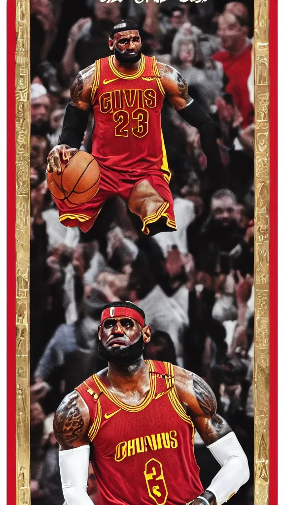 Prompt: orthodox icon of lebron james