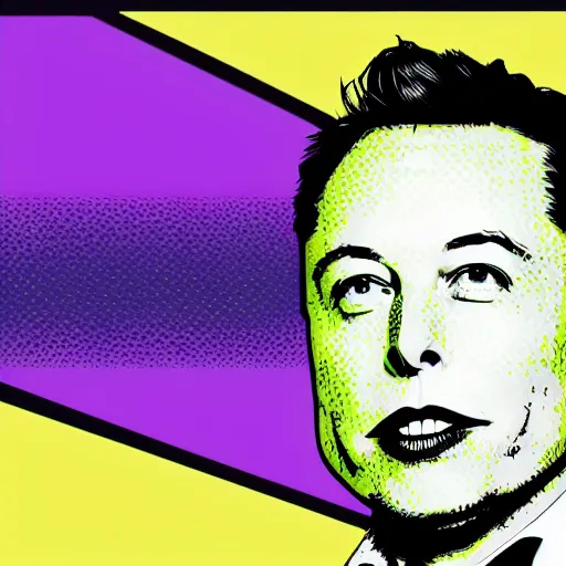 Prompt: pop art of Elon musk