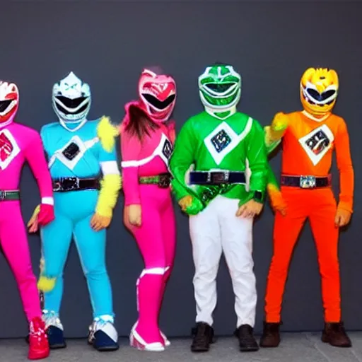 Prompt: sour patch kids as power rangers