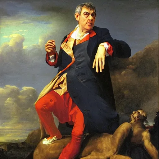 Prompt: gordon brown is the king of the world, baroque painting