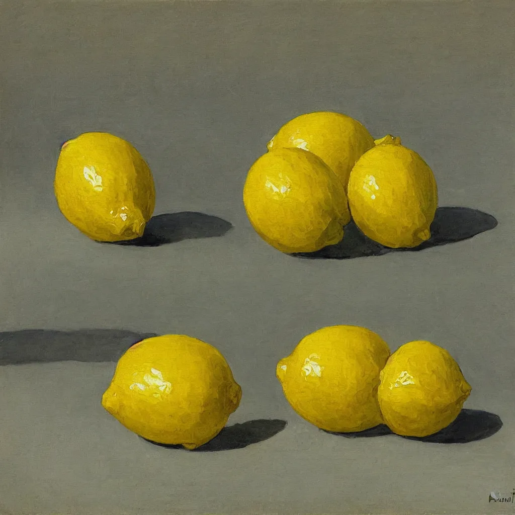 Image similar to A lemon painted by Fairfield Porter