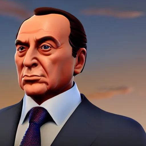Prompt: Silvio Berlusconi in Fortnite very detailed 4k quality super realistic