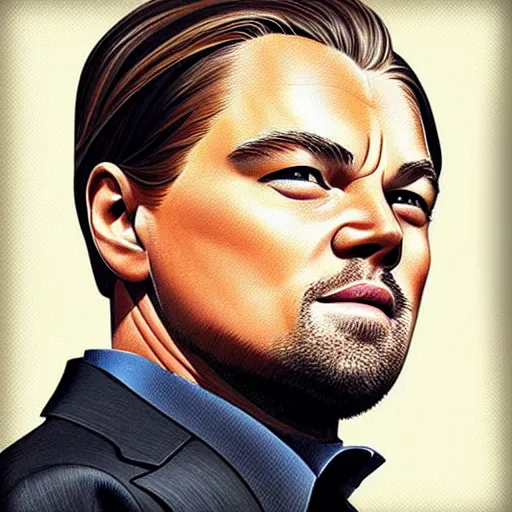 Image similar to “Leonardo DiCaprio, beautiful, highly detailed portrait, photorealistic, ultra detailed, 3d cartoon”