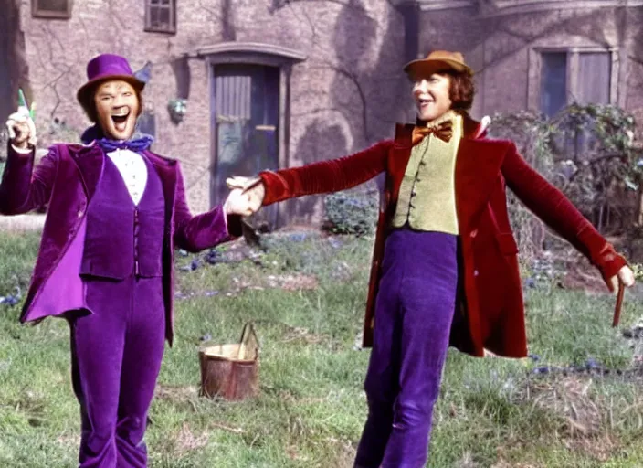 Image similar to film still of Chris Pratt as Willy Wonka in Willy Wonka and the Chocolate Factory 1971