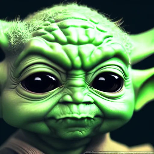 Prompt: baby yoda as batman, award winning creature portrait photography, extremely detailed, artstation, 8 k, sensual lighting, incredible art, wlop, artgerm