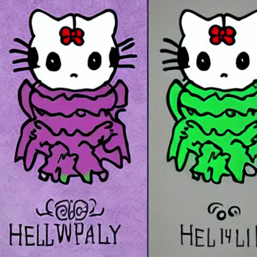 Prompt: cthulhu hellokitty realistic