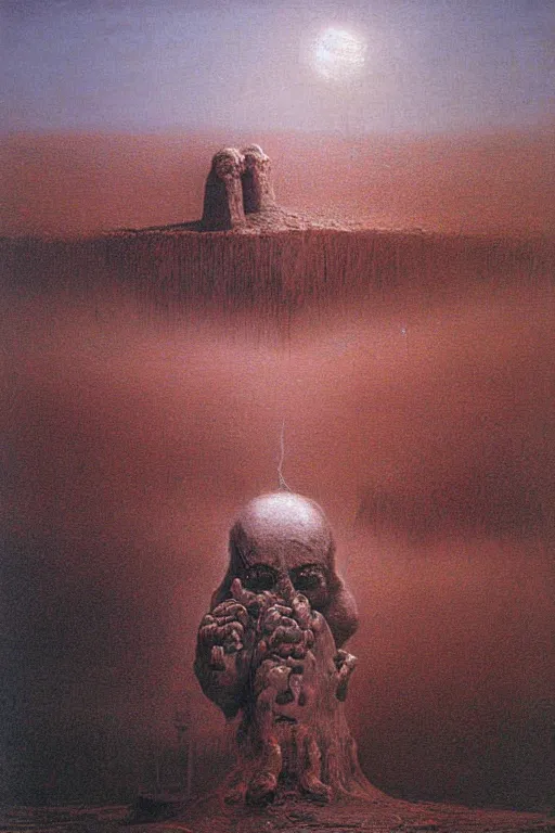 Image similar to southern california painted by beksinski