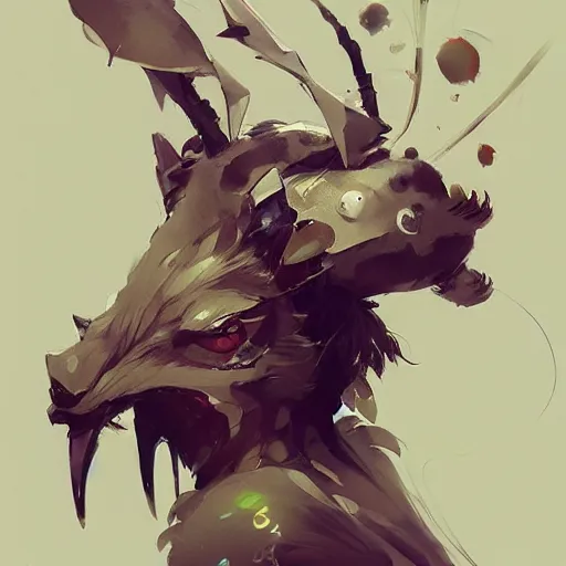 Image similar to ! dream concept art of anthropomorphized animal, highly detailed painting by dustin nguyen, akihiko yoshida, greg tocchini, 4 k, trending on artstation, 8 k