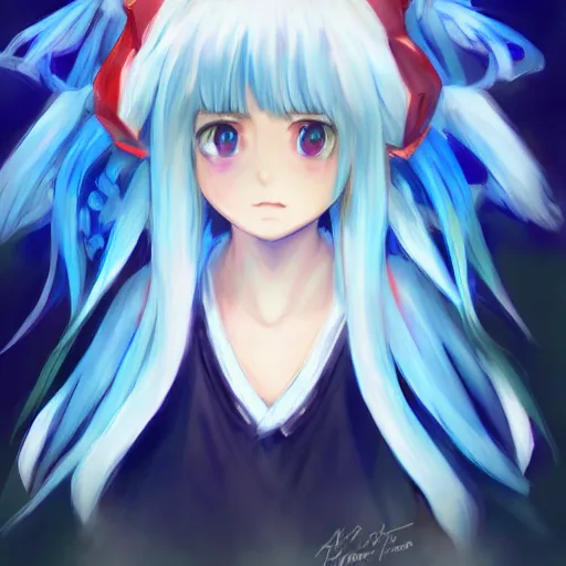 Image similar to full headshot portrait of Cirno from Touhou, drawn by WLOP, by Avetetsuya Studios, attractive character, colored sketch anime manga panel, Cirno from Touhou, trending on artstation