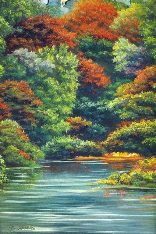 Image similar to bob ross painting of new york central park