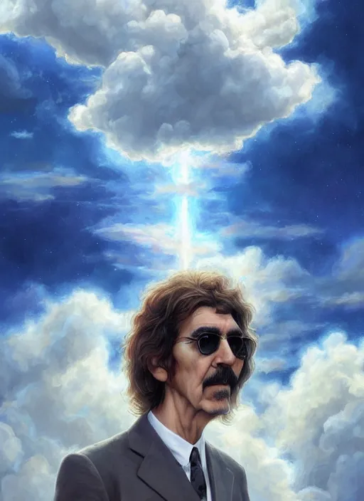 Image similar to george harrison, sky and clouds background, digital artwork by artgerm and lily abdullina, wpol and sarasti, donato giancola and android jones, artstation