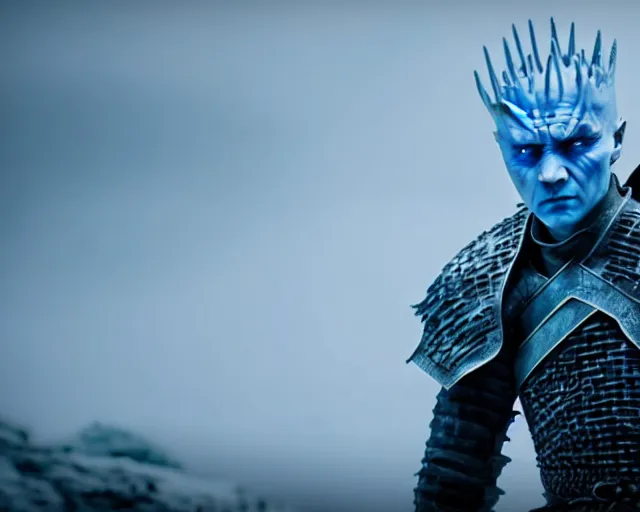 Image similar to clear ice block of justin sun as night king in game of thrones, 4 k, epic, cinematic, focus, movie still, fantasy, extreme detail, atmospheric, dark colour, sharp focus