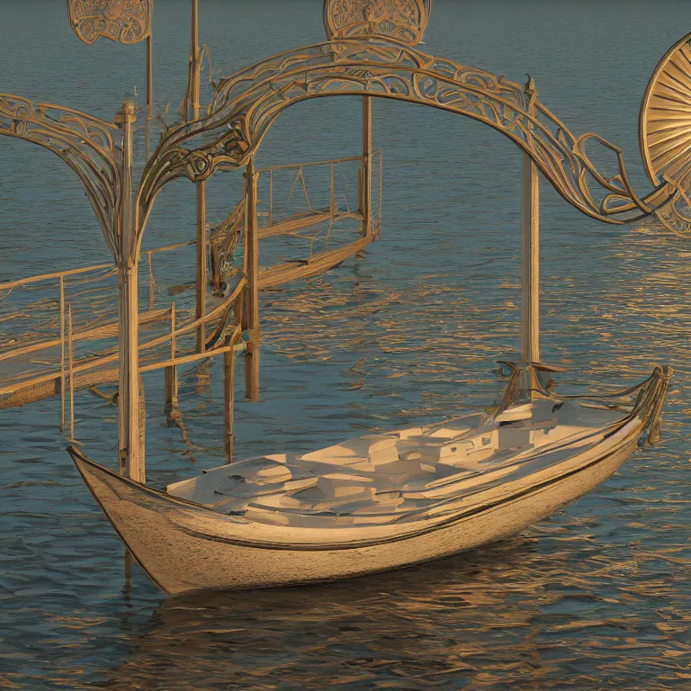 Image similar to a picture of a rising tide lifts all boats. visual art, 8 k resolution, 3 d modelling, accent lighting, art nouveau