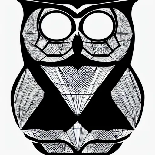 Image similar to geometric wireframe owl digital art symmetrical