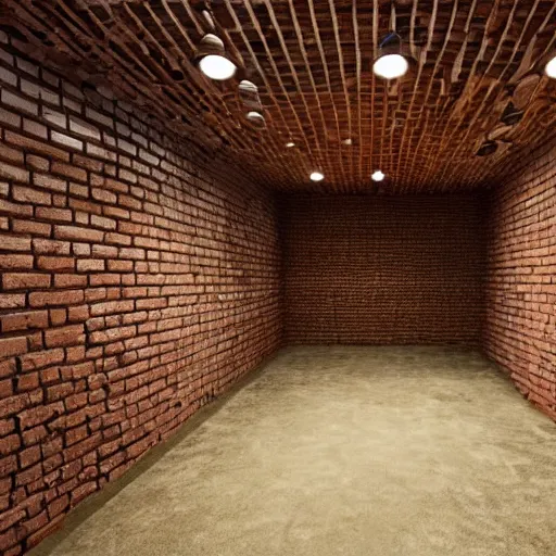 Prompt: a basement made of brick