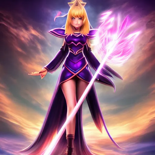 Image similar to beautiful dark magician girl, full body, mystical, ultra detailed, 4k