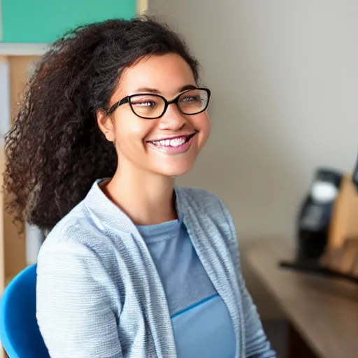 Image similar to smiling software engineer in chair