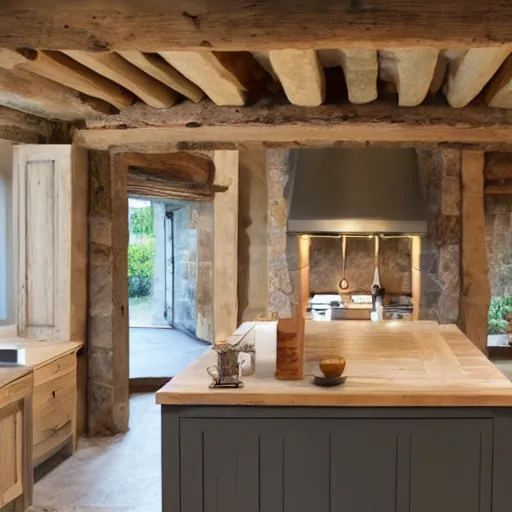 Image similar to modern rustic luxury bespoke kitchen design by Harvey Jones