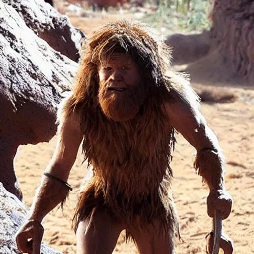 Prompt: Tom Holland wearing caveman costume