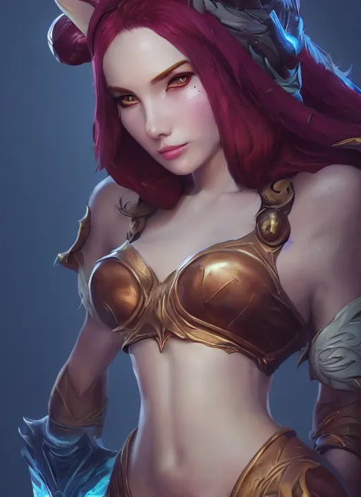 Image similar to irela, from league of legends, au naturel, hyper detailed, digital art, trending in artstation, cinematic lighting, studio quality, smooth render, unreal engine 5 rendered, octane rendered, art style by klimt and nixeu and ian sprigger and wlop and krenz cushart