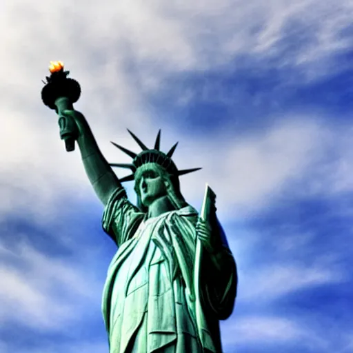 Prompt: Statue of Liberty but it\'s Jesus