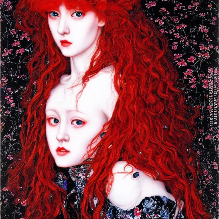 Image similar to portrait of a young red haired woman painted by ayami kojima