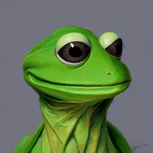 Image similar to symmetry portrait of kermit the frog, intricate, elegant, highly detailed, digital painting, artstation, concept art, smooth, sharp focus, illustration, art by artgerm and greg rutkowski and alphonse mucha, 8 k