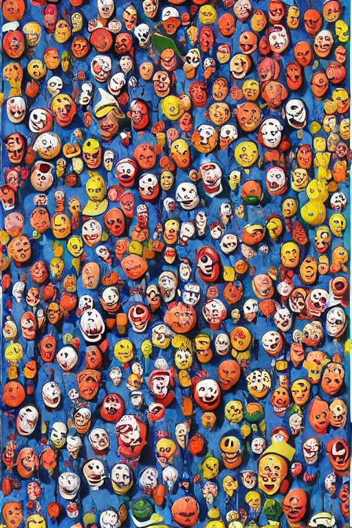 Image similar to a post office full of clowns by bijou karman