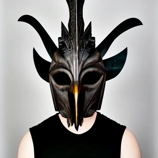 Image similar to mask of raven - god, studio photo