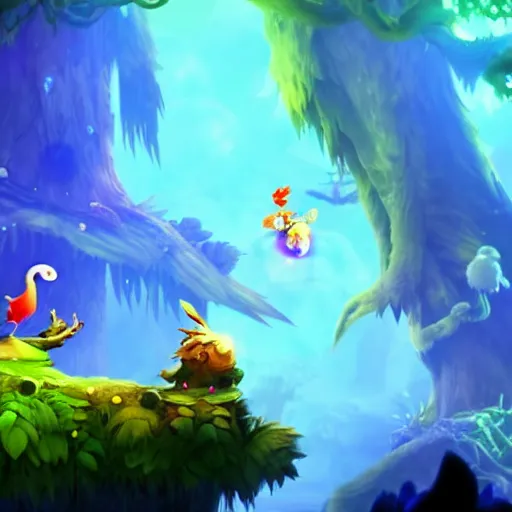 Image similar to rayman in the Ori blind forest