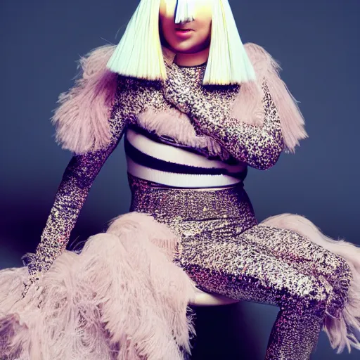 Image similar to Sia furler artistic photoshoot full body