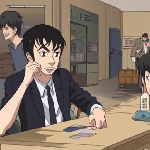 Image similar to Nathan For You, Nathan Fielder, in an anime
